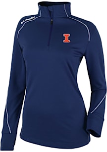Columbia Illinois Fighting Illini Womens Navy Blue Heat Seal Omni Wick Shotgun 2.0 Qtr Zip