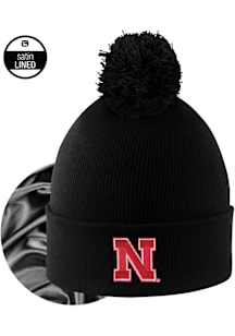 LogoFit Nebraska Cornhuskers Black Monroe Womens Knit Hat
