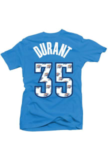Kevin Durant Oklahoma City Thunder Womens Blue Repeating Logo Player T-Shirt