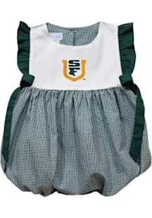 Vive La Fete USF Dons Baby Girls Green Gingham Bubble Short Sleeve Dress