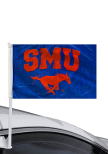 SMU Mustangs 11x16 Blue Silk Screen Car Flag - Blue