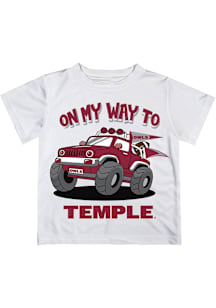 Vive La Fete Temple Owls Infant On My Way Short Sleeve T-Shirt White