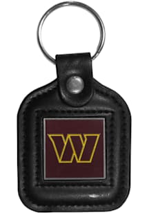 Washington Commanders Leather Square Keychain - Brown