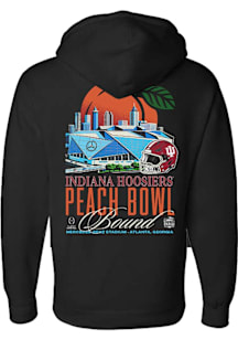 Something Inked Indiana Hoosiers Mens Black 2026 Peach Bowl Stadium Long Sleeve Hoodie