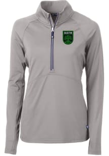 Cutter and Buck Austin FC Womens Grey Adapt Eco Qtr Zip Pullover