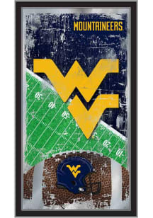 West Virginia Mountaineers Football Hanging Back Bar Mirror