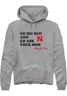 Summit Sportswear Nebraska Cornhuskers Mens Graphite Go Ask Your Mom Long Sleeve Hoodie