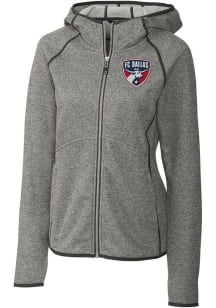 Cutter and Buck FC Dallas Womens Grey Mainsail Long Sleeve Full Zip Jacket