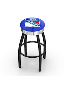 New York Rangers 3 Ring Chrome Seat Pub Stool - Black