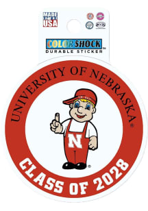 Red Nebraska Cornhuskers Class of 2028 Durable Stickers