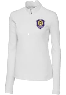 Cutter and Buck Orlando City SC Womens White Traverse Qtr Zip Pullover