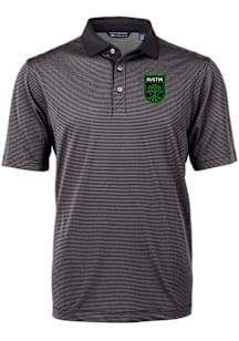 Cutter and Buck Austin FC Mens Black Virtue Eco Pique Micro Stripe Short Sleeve Polo