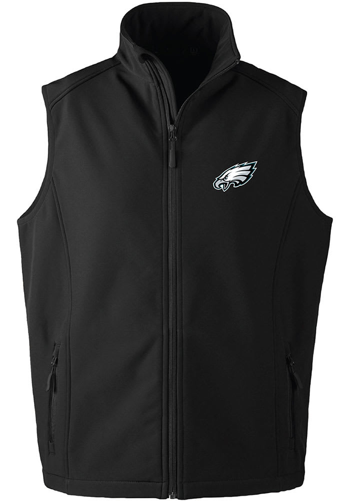 Men's Dunbrooke Black Philadelphia Eagles Circle Archer Softshell Full-Zip Vest Size: Medium