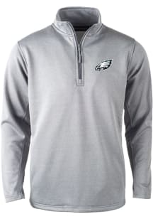 Dunbrooke Philadelphia Eagles Mens Grey ALL STAR Long Sleeve 1/4 Zip Pullover