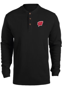 Dunbrooke Wisconsin Badgers Black Maverick Long Sleeve Fashion T Shirt