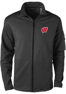 Dunbrooke Wisconsin Badgers Mens Black Freestyle Medium Weight Jacket