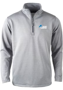 Dunbrooke Detroit Lions Mens Grey All Star Long Sleeve Qtr Zip Pullover