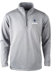 Dunbrooke Dallas Cowboys Mens Grey All Star Long Sleeve Qtr Zip Pullover