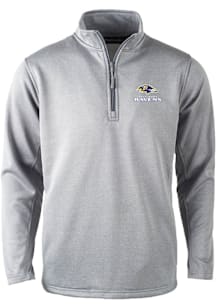 Dunbrooke Baltimore Ravens Mens Grey All Star Long Sleeve Qtr Zip Pullover