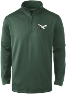 Dunbrooke Philadelphia Eagles Mens Green All Star Long Sleeve Qtr Zip Pullover