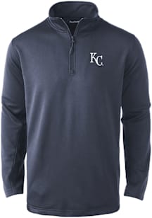 Dunbrooke Kansas City Royals Mens Navy Blue All-Star Long Sleeve Qtr Zip Pullover