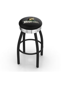 Wright State Raiders 3 Ring Chrome Seat Pub Stool - Black