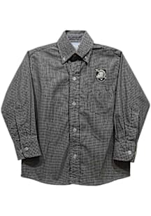 Vive La Fete Army Black Knights Toddler Black Gingham Long Sleeve Polo