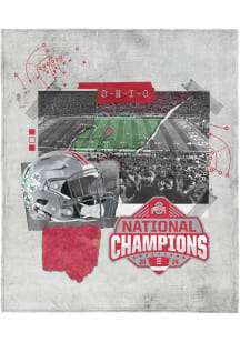 Grey Ohio State Buckeyes 2024 Football National Champions Love Silk Touch Throw 50X60 Fleece Bla..