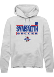 Maggie SymSmith Rally Mens White Tulsa Golden Hurricane NIL Stacked Box Player Hood