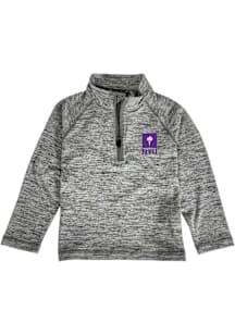 NYU Violets Toddler Grey Matthew Long Sleeve Qtr Zip