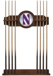 Brown Northwestern Wildcats Solid Wood Cue Rack Pool Cue