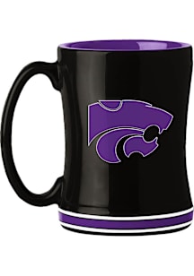 K-State Wildcats 14oz Relief Ceramic Mug - Black