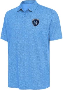 Antigua Sporting Kansas City Mens Light Blue Blooming Short Sleeve Polo