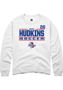 Avery Hudkins Rally Mens White Tulsa Golden Hurricane NIL Stacked Box Player Crew