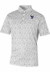 Columbia West Virginia Mountaineers Mens Grey Heat Seal Westside Country Short Sleeve Polo