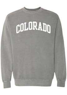 Summit Sportswear Colorado Mens Graphite Wordmark Long Sleeve Crew Sweatshirt