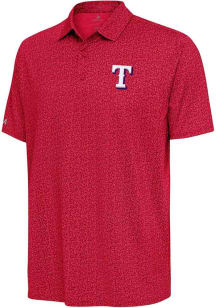 Antigua Texas Rangers Mens Red Blooming Short Sleeve Polo