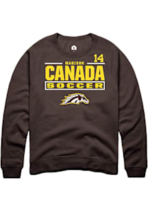 Madison Canada Western Michigan Broncos Mens Brown NIL Stacked Box Player Crew