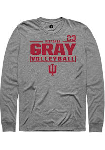 Victoria Gray Indiana Hoosiers Graphite NIL Stacked Box Long Sleeve Player T Shirt