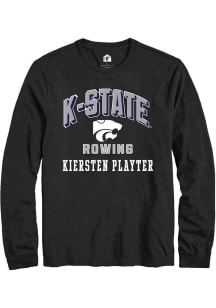 Kiersten Playter Mens Black K-State Wildcats NIL Arch Logo Long Sleeve Player T Shirt
