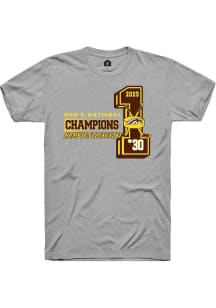 Hampton Slukynsky Rally Mens Grey Western Michigan Broncos NIL 2025 National Champions Player T Sh..