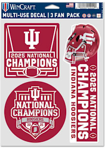 Indiana Hoosiers 2025 National Champs 3pk Auto Decal - Crimson