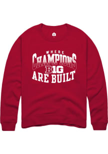 Mens Big Ten Cardinal Rally Champs Arch Design Crew Sweatshirt