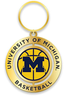 Michigan Wolverines Basketball Spinner Keychain - Navy Blue