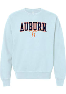 Summit Sportswear Auburn Tigers Womens Light Blue Dainty Bow Crew Sweatshirt