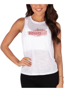 Womens Wisconsin Badgers White Concepts Sport Infuse Tank Top