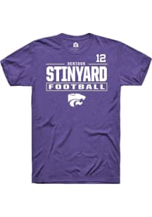 Serious Stinyard Rally Mens Purple K-State Wildcats NIL Stacked Box Player T Shirt