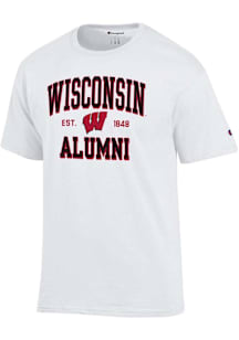 Champion Wisconsin Badgers White Est Alumni Jersey Short Sleeve T Shirt