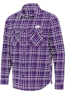 Mens K-State Wildcats Purple Antigua Private Long Sleeve Dress Shirt