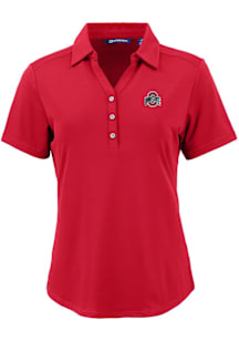 Cutter and Buck Ohio State Buckeyes Womens Red Forge Eco Polo Short Sleeve Polo Shirt